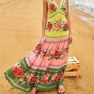 STUNNING Farmrio Yellow Maxi Dress